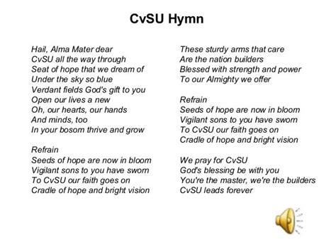 qcu hymn lyrics|Xavier University .